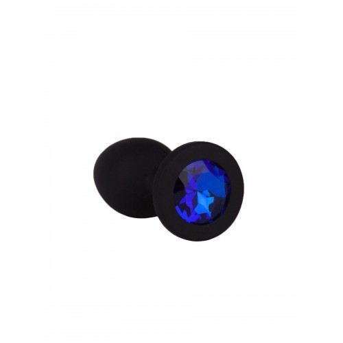 Фото товара: Чёрная анальная втулка с синим кристаллом - 7,3 см., код товара: 518-07 blue-DD/Арт.103165, номер 5