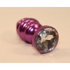 Фото товара: Фиолетовая рифленая пробка с прозрачным кристаллом - 7,3 см., код товара: 47429-4 / Арт.103316, номер 1