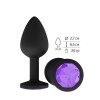 Купить Чёрная анальная втулка с фиолетовым кристаллом - 7,3 см. код товара: 518-08 purple-DD/Арт.107316. Секс-шоп в СПб - EROTICOASIS | Интим товары для взрослых 