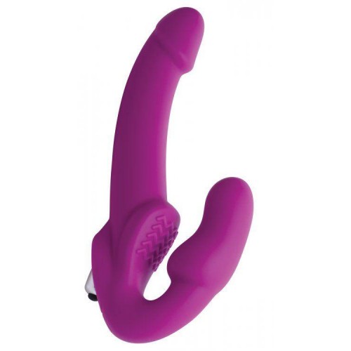 Купить Ярко-розовый безремневой вибрострапон Evoke Vibrating Strapless Silicone Strap-on Dildo код товара: AE826/Арт.107338. Секс-шоп в СПб - EROTICOASIS | Интим товары для взрослых 