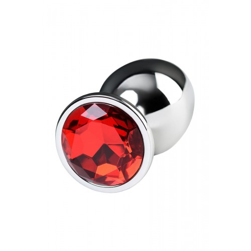 Фото товара: Серебристая анальная втулка Metal с рубиновым кристаллом - 9,5 см., код товара: 717012-9/Арт.107782, номер 2