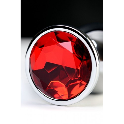 Фото товара: Серебристая анальная втулка Metal с рубиновым кристаллом - 9,5 см., код товара: 717012-9/Арт.107782, номер 4
