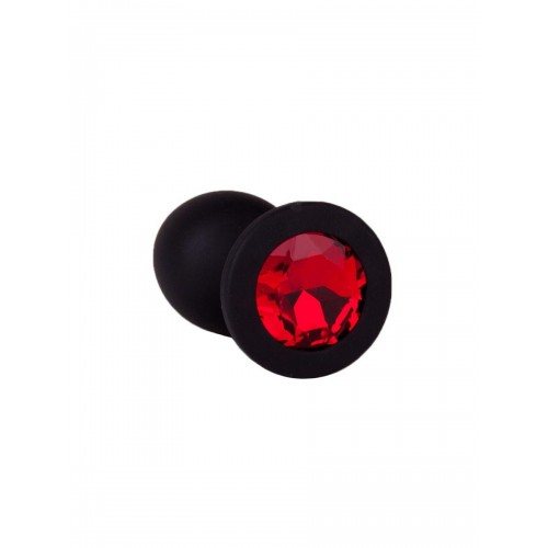 Фото товара: Чёрная анальная втулка с красным кристаллом - 7,3 см., код товара: 518-04 red-DD/Арт.109311, номер 4