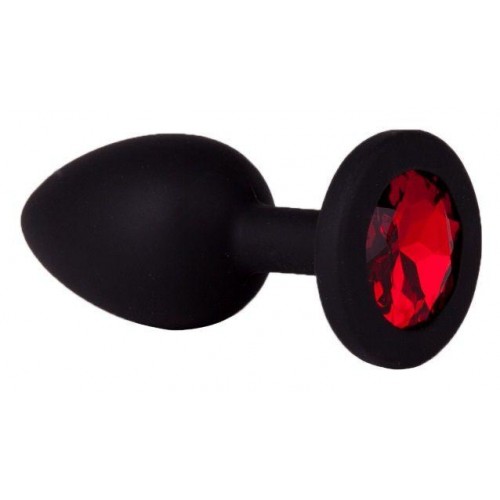 Купить Чёрная анальная втулка с красным кристаллом - 7,3 см. код товара: 518-04 red-DD/Арт.109311. Секс-шоп в СПб - EROTICOASIS | Интим товары для взрослых 