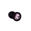 Фото товара: Чёрная анальная втулка с розовым кристаллом - 7,3 см., код товара: 518-06 pink-DD/Арт.109312, номер 4