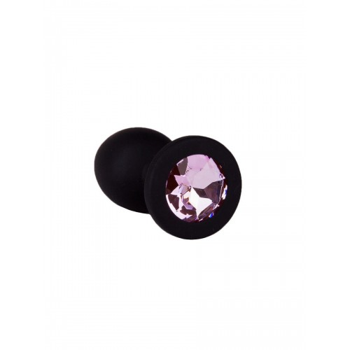 Фото товара: Чёрная анальная втулка с розовым кристаллом - 7,3 см., код товара: 518-06 pink-DD/Арт.109312, номер 4