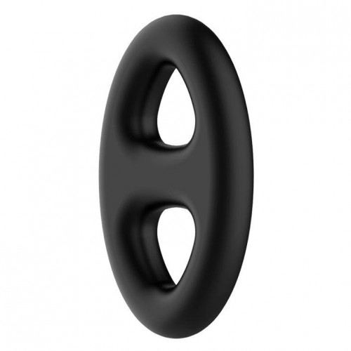 Фото товара: Чёрное эрекционное кольцо с петлёй для мошонки, код товара: BI-210184/Арт.109367, номер 1