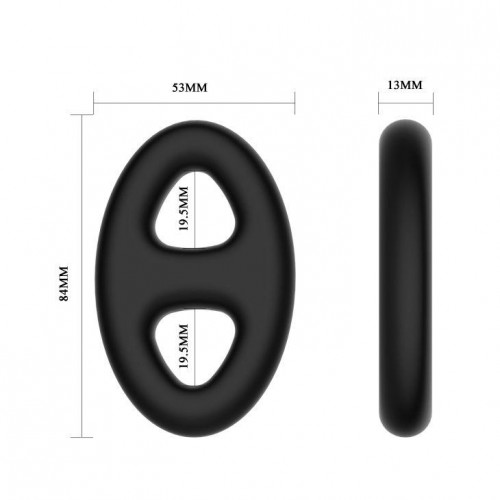 Фото товара: Чёрное эрекционное кольцо с петлёй для мошонки, код товара: BI-210184/Арт.109367, номер 2