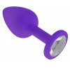 Фото товара: Фиолетовая силиконовая пробка с прозрачным кристаллом - 7,3 см., код товара: 519-01 white-DD/Арт.109556, номер 1