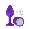 Купить Фиолетовая силиконовая пробка с прозрачным кристаллом - 7,3 см. код товара: 519-01 white-DD/Арт.109556. Секс-шоп в СПб - EROTICOASIS | Интим товары для взрослых 