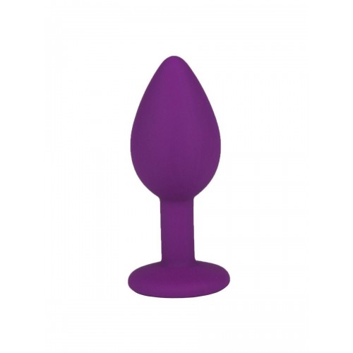 Фото товара: Фиолетовая силиконовая пробка с прозрачным кристаллом - 7,3 см., код товара: 519-01 white-DD/Арт.109556, номер 3