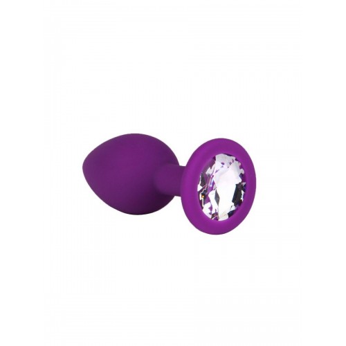 Фото товара: Фиолетовая силиконовая пробка с прозрачным кристаллом - 7,3 см., код товара: 519-01 white-DD/Арт.109556, номер 5
