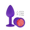 Купить Фиолетовая силиконовая пробка с красным кристаллом - 7,3 см. код товара: 519-04 red-DD/Арт.109559. Секс-шоп в СПб - EROTICOASIS | Интим товары для взрослых 