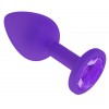 Фото товара: Фиолетовая силиконовая пробка с фиолетовым кристаллом - 7,3 см., код товара: 519-08 purple-DD/Арт.109563, номер 1