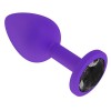 Фото товара: Фиолетовая силиконовая пробка с чёрным кристаллом - 7,3 см., код товара: 519-09 black-DD/Арт.109564, номер 1