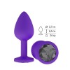 Купить Фиолетовая силиконовая пробка с чёрным кристаллом - 7,3 см. код товара: 519-09 black-DD/Арт.109564. Секс-шоп в СПб - EROTICOASIS | Интим товары для взрослых 