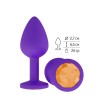 Купить Фиолетовая силиконовая пробка с оранжевым кристаллом - 7,3 см. код товара: 519-10 orange-DD/Арт.109565. Секс-шоп в СПб - EROTICOASIS | Интим товары для взрослых 