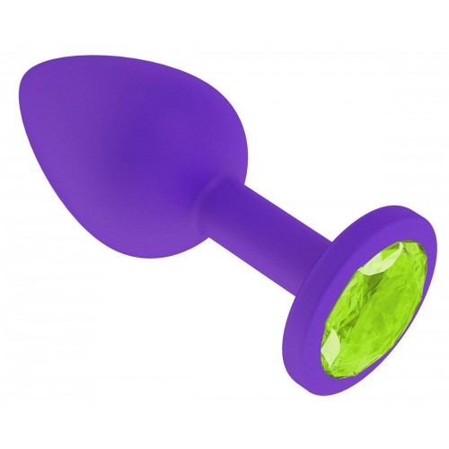 Фото товара: Фиолетовая силиконовая пробка с лаймовым кристаллом - 7,3 см., код товара: 519-12 lime-DD/Арт.109567, номер 1