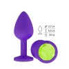 Купить Фиолетовая силиконовая пробка с лаймовым кристаллом - 7,3 см. код товара: 519-12 lime-DD/Арт.109567. Секс-шоп в СПб - EROTICOASIS | Интим товары для взрослых 