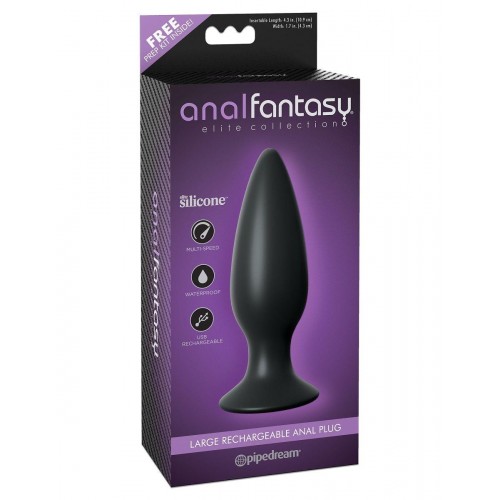 Фото товара: Чёрная большая анальная вибропробка Large Rechargeable Anal Plug - 13,5 см., код товара: PD4774-23/Арт.109849, номер 2