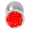 Фото товара: Серебристая втулка с красной розочкой в основании - 9 см., код товара: 05330840000/Арт.111208, номер 1