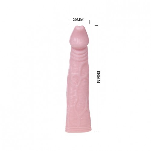 Фото товара: Телесная насадка с вибрацией Sex Expert - 18 см., код товара: SEM-55074/Арт.112639, номер 1