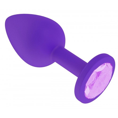 Фото товара: Фиолетовая силиконовая пробка с сиреневым кристаллом - 7,3 см., код товара: 519-13 lilac-DD/Арт.116465, номер 1