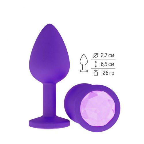 Купить Фиолетовая силиконовая пробка с сиреневым кристаллом - 7,3 см. код товара: 519-13 lilac-DD/Арт.116465. Секс-шоп в СПб - EROTICOASIS | Интим товары для взрослых 