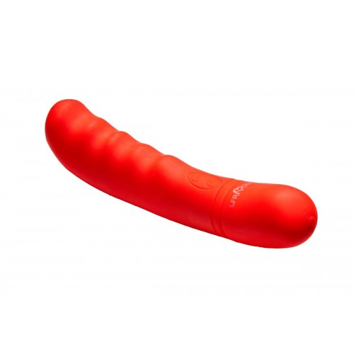 Фото товара: Красный вибратор Rhea для стимуляции G-точки - 18 см., код товара: 05503/Арт.116683, номер 1