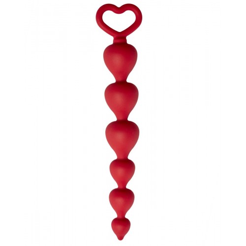Купить Бордовая анальная цепочка Heart Ray - 17,5 см. код товара: 05513/Арт.125723. Секс-шоп в СПб - EROTICOASIS | Интим товары для взрослых 